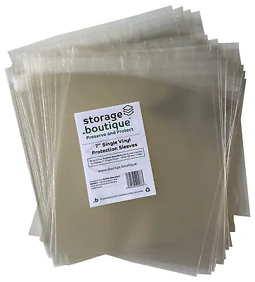 Storage.boutique 7  Vinyl SINGLE ARCHIVE STANDARD Protection Sleeves Sealable 50 • £7.25