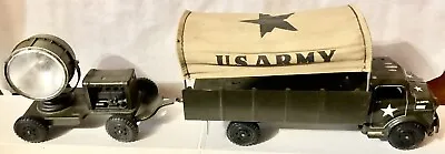 Great Vintage Marx Lumar Pressed Steel U.S. Army Truck & Army Light Trailer • $522.49