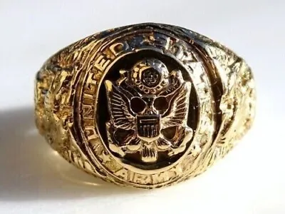 US Army Vintage Mens Customize Aggie Ring Military Ring 14k Yellow Gold Finish • $149.99