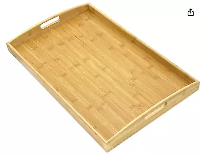 Bam & Boo - Natural Bamboo Serving Tray Extra Large Rectangular With Handles • $25