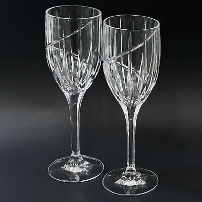 Set Of 2 Mikasa Crystal UPTOWN Water Goblets 9  Retired Excellent • $29.95