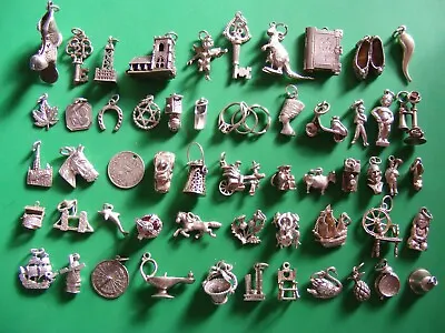 £8.99 • Buy Za Vintage Sterling Silver Charms Charm Cow Dolphin Ship Swan Bell Cherub Horse