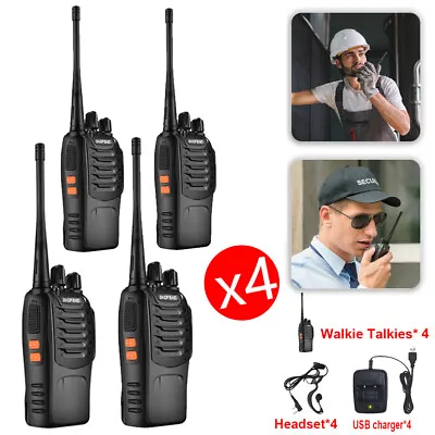 $79.99 • Buy 4PCS BF-888S Walkie Talkie Handheld Two-Way Radio 2W UHF 400-470MHz Rechargeable