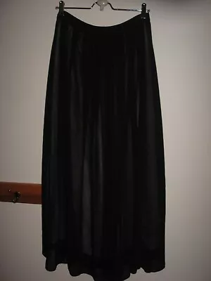 Apostrophe Women's Size Medium Maxi A LIne Sheer Lined Black Flowing Skirt • $10.99