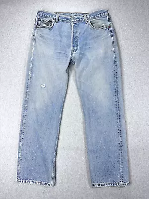 Vintage Levis 501 Jeans Men's 36x30 (Fits 35x30) Button Fly 90's Distressed • $37.99