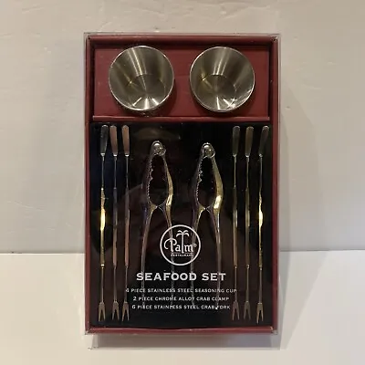 $17.67 • Buy Palm Restaurant Seafood Set 4 Seasoning Cups 2 Crab Clamps 6 Crab Forks New