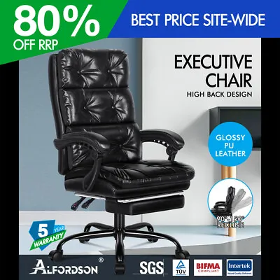 ALFORDSON Office Chair Executive Computer PU Leather Seat Work Recliner Gaming • $129.95