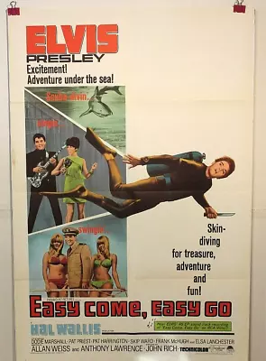 ORG MOVIE POSTER EASY COME EASY GO 1sh 1967 Scuba Diver Elvis Presley • $150