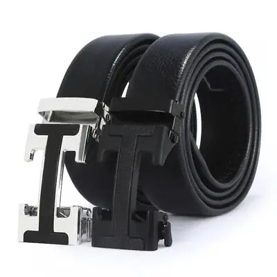 H-shaped Belt Buckle Men Belts Top Layer Leather Automatic Business Pant • $14.99