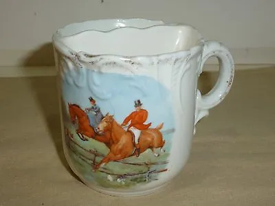 Vintage Mustache Cup Horse Riders/Hunt Scene • $14.99