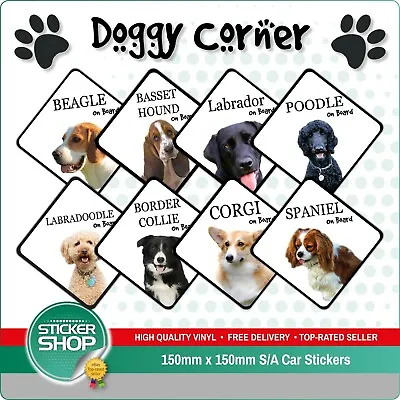£3.66 • Buy Dog On Board Car Sticker / Suction Cup Sign Various Breeds Available