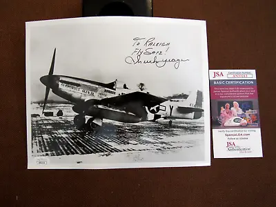 Chuck Yeager Speed Of Sound Ace Pilot Signed Auto Vtg Mustang P-51d Photo Jsa • $299.99