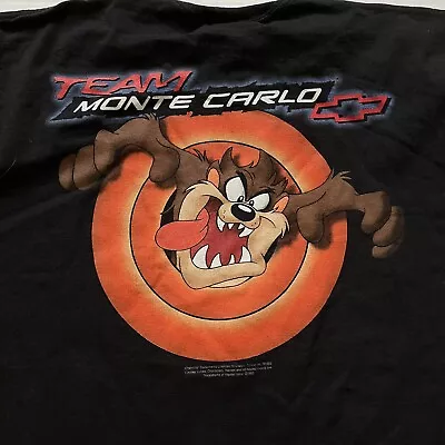 Vtg Taz Team Monte Carlo Shirt Mens XL Black Chevrolet Racing Team 1999 • $23.79