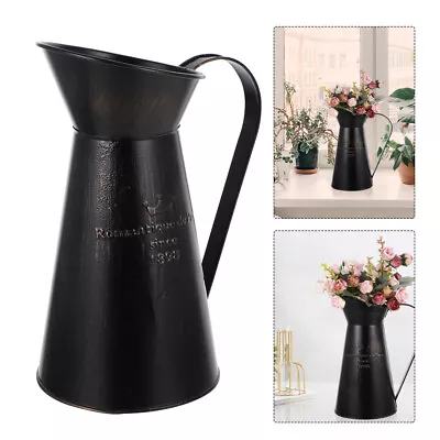 Rustic Metal Flower Vase Vintage Jug Shabby Farmhouse Decor-SO • £10.59