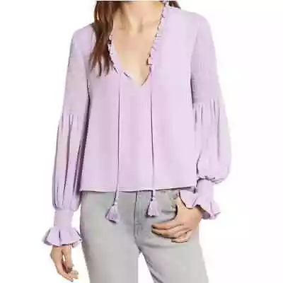 Rebecca Minkoff Long Sleeved Penelope Ruffle Blouse Size Small Lilac • $30