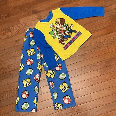 Super Mario Boys Size 10 Pjs Pajamas Sleep Wear 2 Piece Set • $9.99