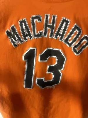 Orioles Machado Jersey T Shirt Orange Mens Medium M Short Sleeve • $13.99