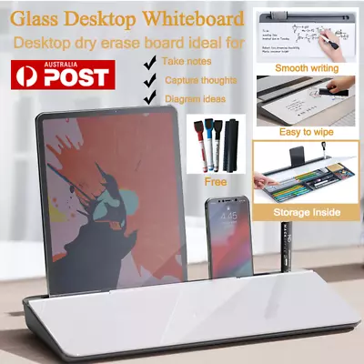 Glass Desktop Buddy Whiteboard Desk Buddy Note Memo Borad Erase White Board New • $39.99