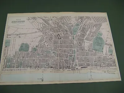 100% Original Large Brighton  Map  By  Bacon C1896 Vgc Kemp Town Railways • £24.95