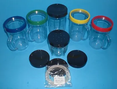 Magic Bullet Accessories – Cups Caps Sprinkle Caps Color Lip Rings And Seals • $17.95