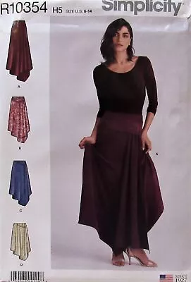 Simplicity 10354 Womens 6-14 / 16-24 Asymmetrical Draped Skirt Maxi Pattern Plus • $6.69