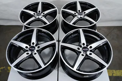 17  Wheels Rims 5x100 5x114.3 Black Fit Honda Civic Accord Hyundai Tiburon Forte • $564