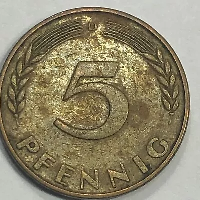 1950-D W. Germany Five Pfennig Foreign Coin #2486 • $4.95
