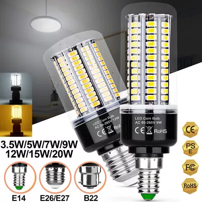 1-4X E27 E14 B22 LED Corn Bulbs 5/7/9/12/15/20W 5736 SMD Light Warm/Cool White • £14.99