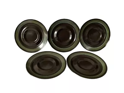 Mikasa INTAGLIO #7501 Set Of 5 Majorca Cup Saucers 6.5” Green Brown Blue • $23.99