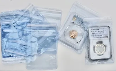 10 X PVC Bags For NGC PCGS Slabbed Coins Zip Lock Resealable 12 X 8 Cm • £5.78