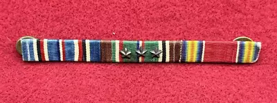 WWII/2 US Army Three Ribbon Bar WWII/2 Victory Medal EAME With 3 Bronze Stars • $9.99