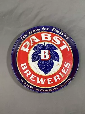 Vintage Pabst Blue Ribbon Breweries Metal PBR Beer Tray - It’s Time For A Pabst • $95