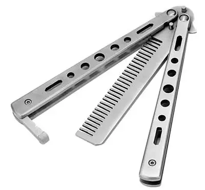 Stainless Steel Practice Butterfly Comb Style Knife Trainer Tool • $8.98