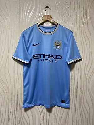 MANCHESTER CITY 2013 2014 HOME SHIRT JERSEY NIKE 574863-489 Sz M #16 KUN AGUERO  • $129.99