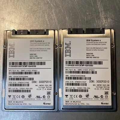 LOT OF 2x IBM 43W7737 SYSTEM X 50GB Micro-SATA 1.8  INCH HOTSWAP SSD 1.5GBPS • $19.99