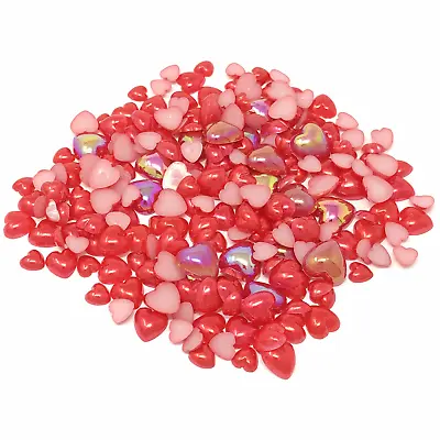 Red Mini Resin Heart Half Pearls Cardmaking Embellishments 500 (Approx) • £4.39