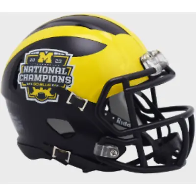 Michigan Wolverines 2023 National Champions NCAA Mini Speed Football Helmet- NCA • $49.99