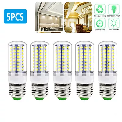 5PCS E27 72LED Corn Light Bulb 12W 110V Workshop Garage Lamp 6500K Daylight • $14.99