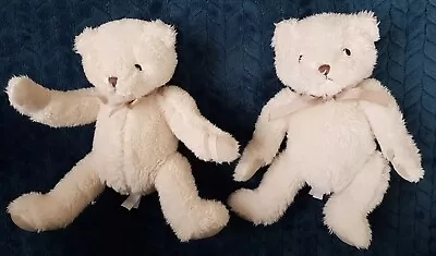 2 X Mamas And Papas Teddy Bear Soft Toy 7  Cream White • £10