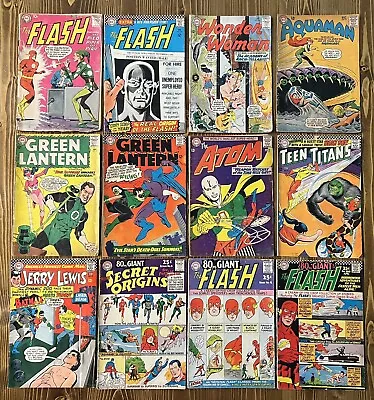 Lot Of 12 Vintage 1960s DC Comics - The Flash Wonder Woman Aquaman & More! • $16.50