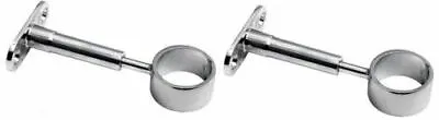 £4.49 • Buy Wardrobe Rail Centre Support Bracket Hanging Fittings Chrome Round 25mm QTY 2