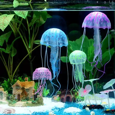 $5.43 • Buy Glowing Effect Jellyfish Ornament Fish Tank Aquarium Decoration Accessories -b
