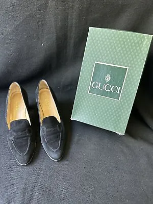 Gucci Women's Suede Leather Heels Vintage Horsebit Size 8.5 • $75