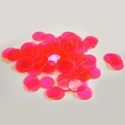 Plastic Non Magnetic Bingo Chips 7/8  Size Bags Of 100 Color Pink • $5.99