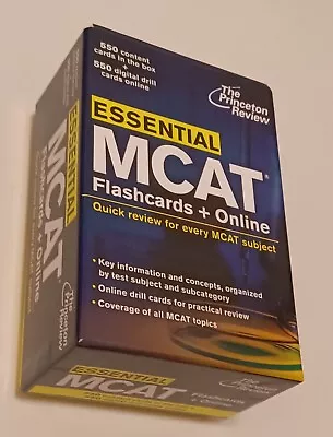 Essential MCAT: Flashcards + Online: Quick Review For Every MCAT Subject • $13.99