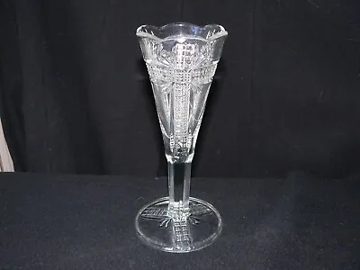 Klondike Vase 8 1/4  Clear Produced By Dalzell Gilmore & Leighton 1898 EAPG • $16