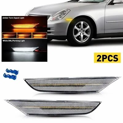 For 2003-06 Infiniti G35 Sedan Clear Sequential Switchback LED Side Marker Light • $30.99