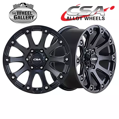 CSA Bullet 16x8 6/139.7 0P Satin Black Set Of Alloy Wheel Wheels • $1156