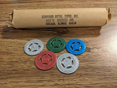 Harvard Standard Metal Typer Tokens : 1 Roll Mixed Color And Silver • $85