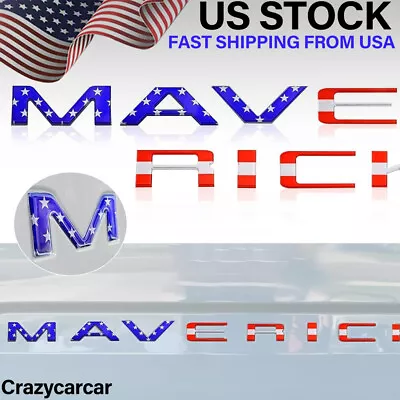 USA FLAG Style 3D Flat Rear Tailgate Insert Letter Emblem For 2022-2024 MAVERICK • $18.99